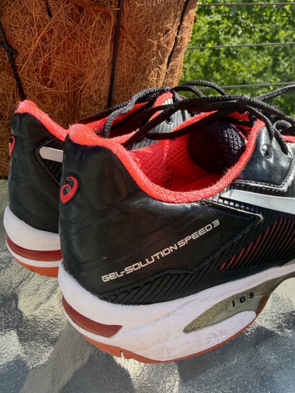 ASICS Gel Solution Speed 3 Red Black Silver Tennis Running Pickleball Shoe 8.5 - Picture 8 of 14